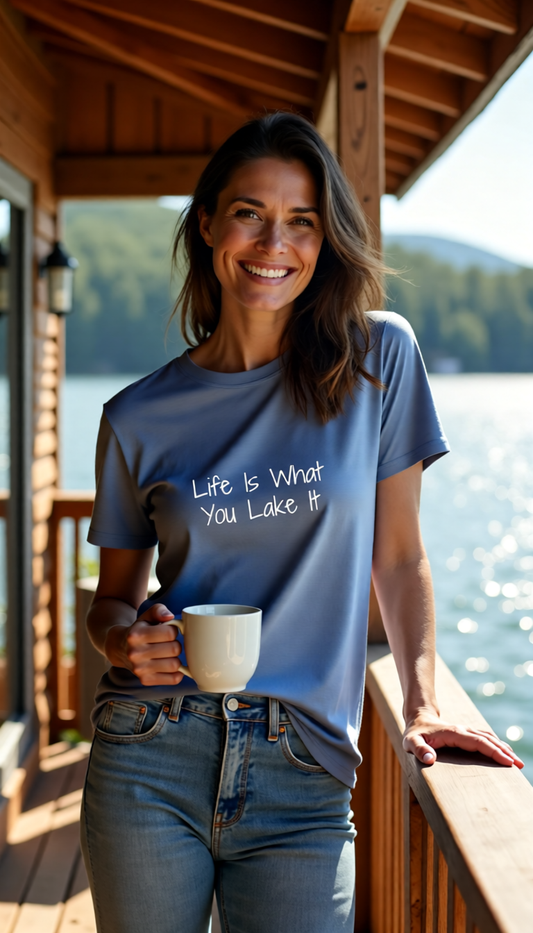 "Life Is What You Lake It" 100% garment-dyed Cotton Tee