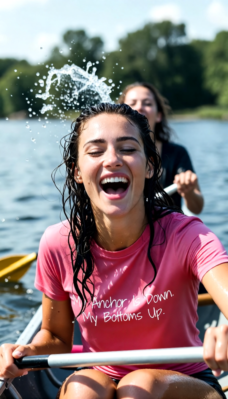"My Anchor Is Down. My Bottoms Up" 100% garment-dyed Cotton Tee